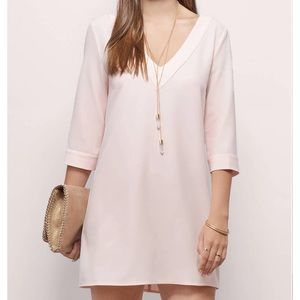 Tobi V-Neck Pink Three Quarter Sleeve Shift Dress